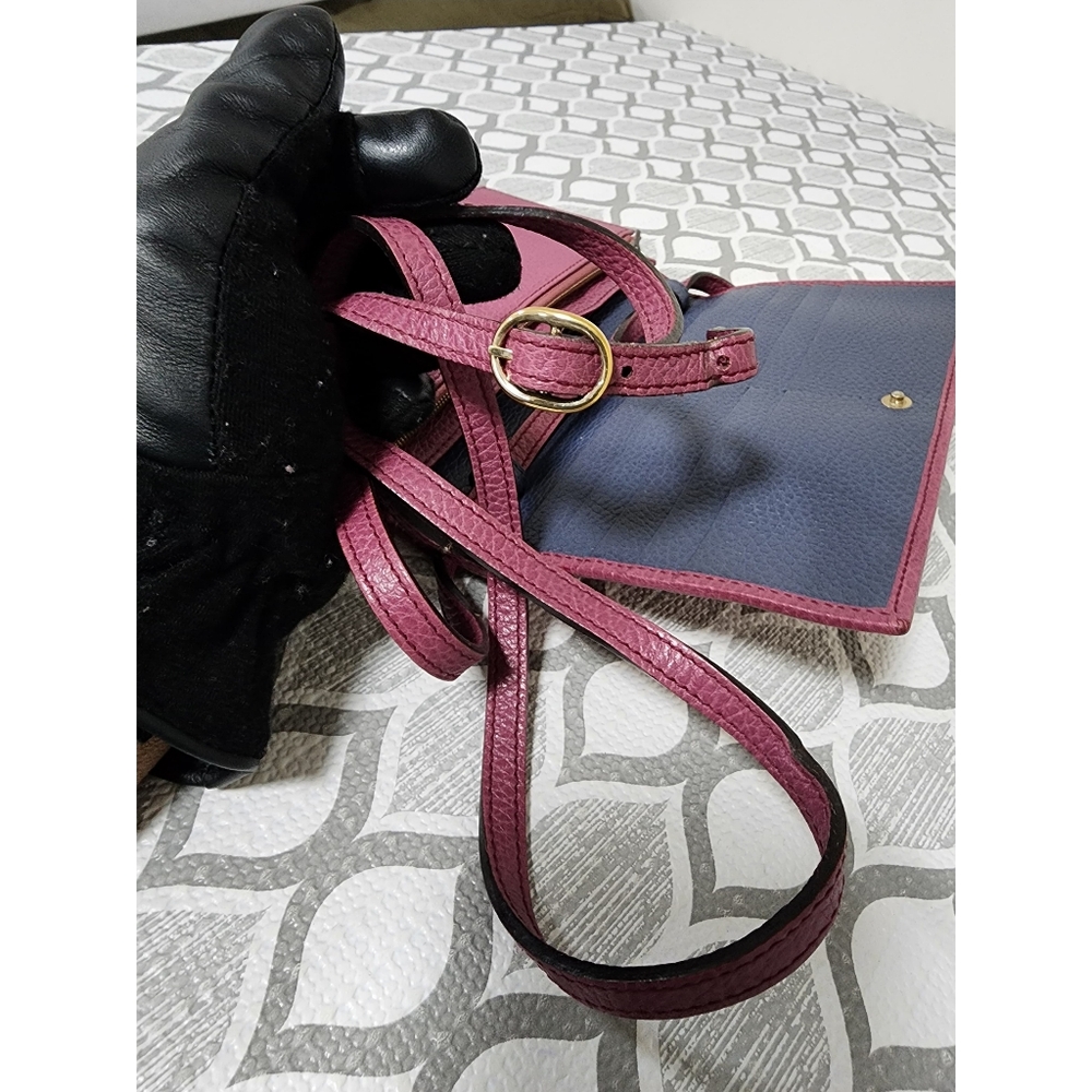Gucci Pebble Leather Swing Crossbody Bag Magenta - Picture 9 of 12